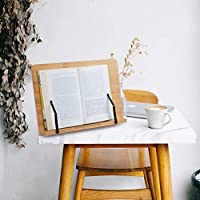 FOCCTS Soporte de Bambú Ajustables Ideal para Leer- Ver Videos- Estudiar-Sostener-Libros de Cocina-Notas Musicales-IPad…